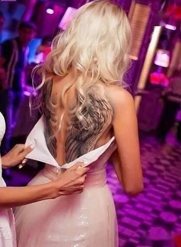 欧美自由翅膀纹身图片